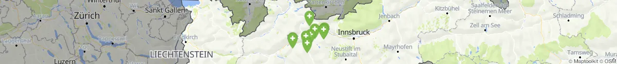 Kartenansicht für Apotheken-Notdienste in der Nähe von Obsteig (Imst, Tirol)
